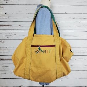 Vintage Esprit  Yellow Tote Weekend Bag Large